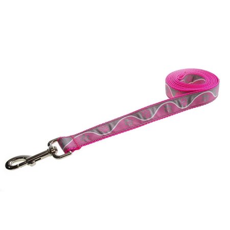 SASSY DOG WEAR Paw Waves Pink Dog Leash Extra Small PAW WAVE PINK1-L